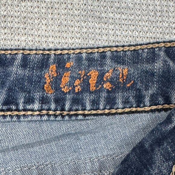 Silver Jeans Womens Blue Distressed Denim Tina Bootcut Double Button Waist Sz 32 - Picture 9 of 16